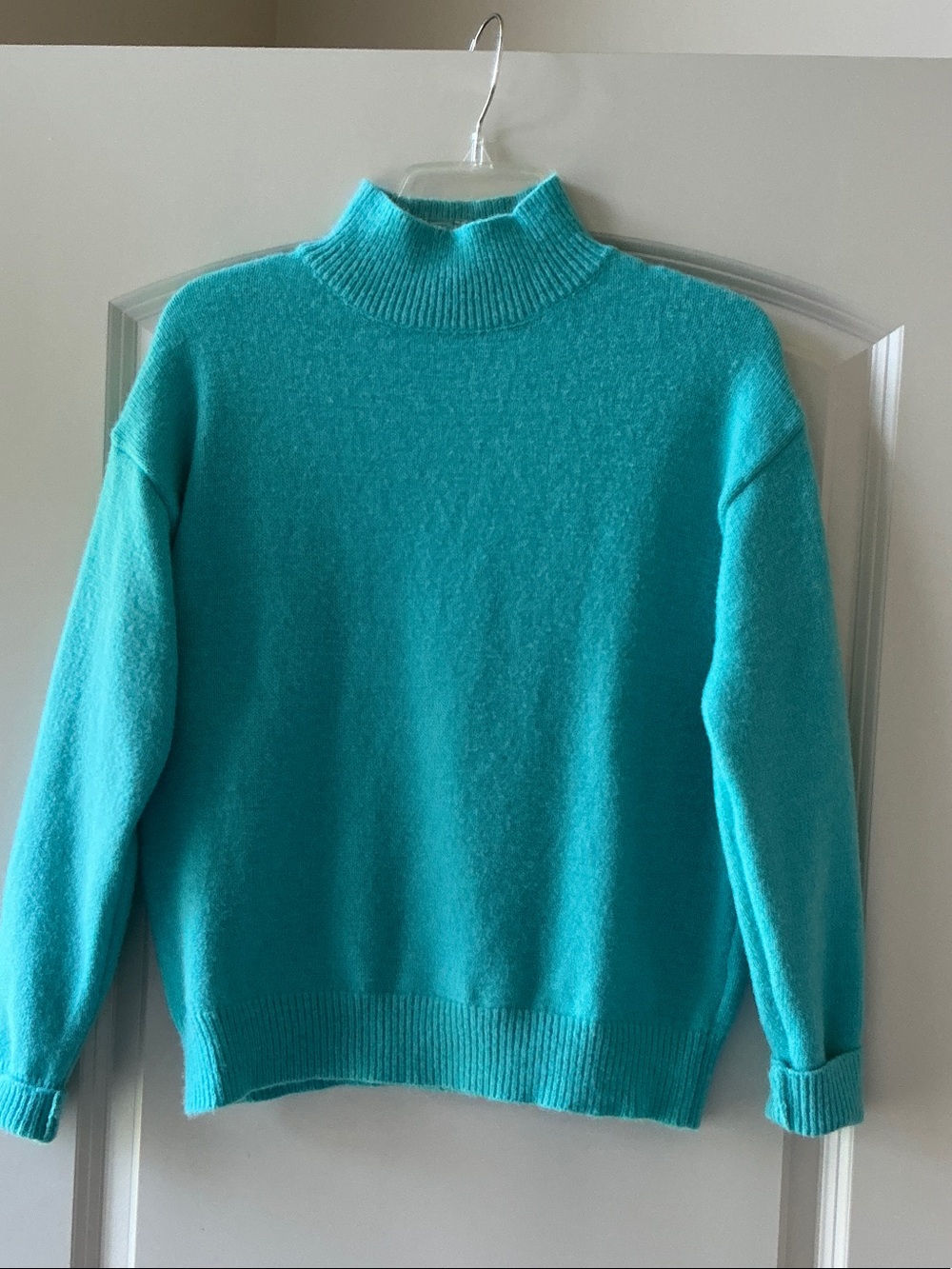 Women’s Mock Neck Sweater in Turquoise